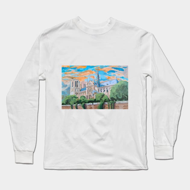 Notre dame cathedral Long Sleeve T-Shirt by Irina_Reznikova